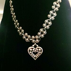 Brighton Vintage Sterling Silver Heart Pendant Necklace